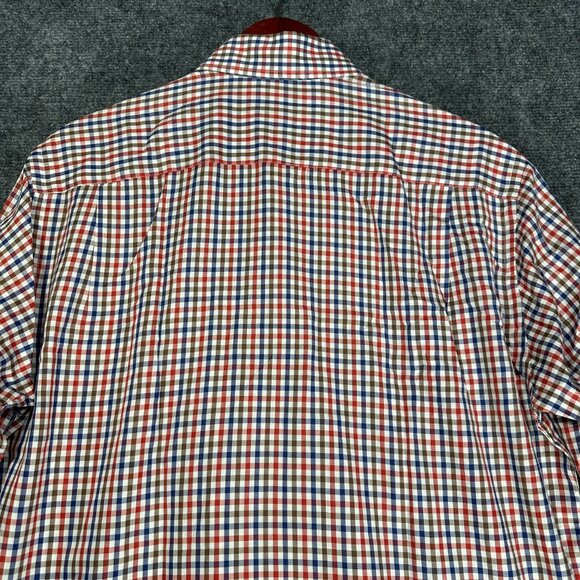 St Croix Shirt Mens Medium Button Down Red White Blue Check Cotton Fashion Fit - Picture 8 of 8